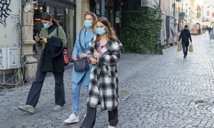 covid ragazze strada mascherine