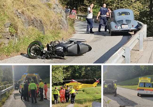 incidente moto auto epoca