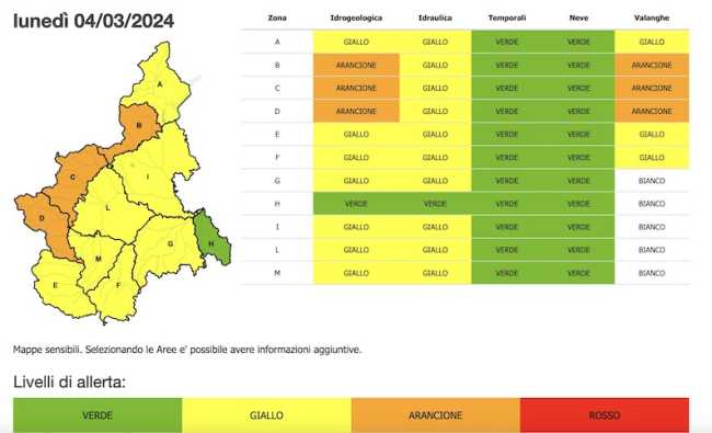 meteo allerta dom lun
