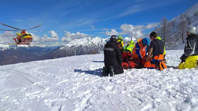 soccorso elicottero neve