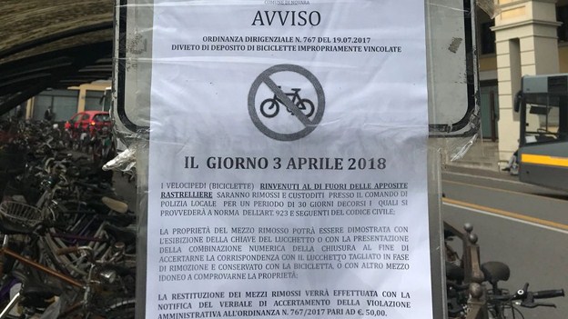 avviso rimozione