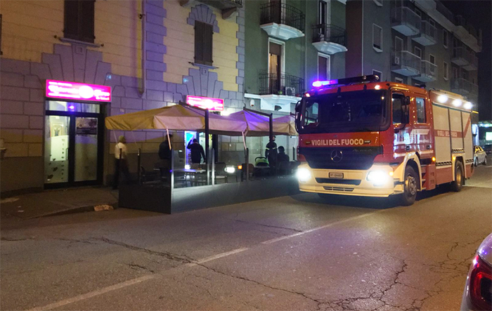 Incendio nella cucina di un ristorante in centro a Novara