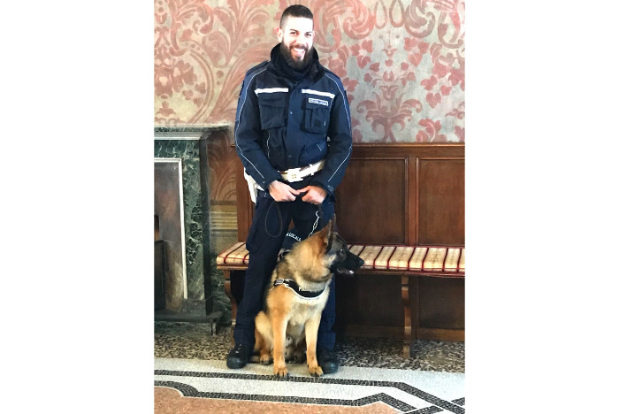 Si chiama Baldo e fa parte della nuova unità cinofila della polizia locale